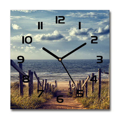 Square kitchen clock Path to the beach