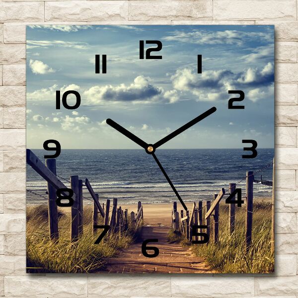 Square kitchen clock Path to the beach