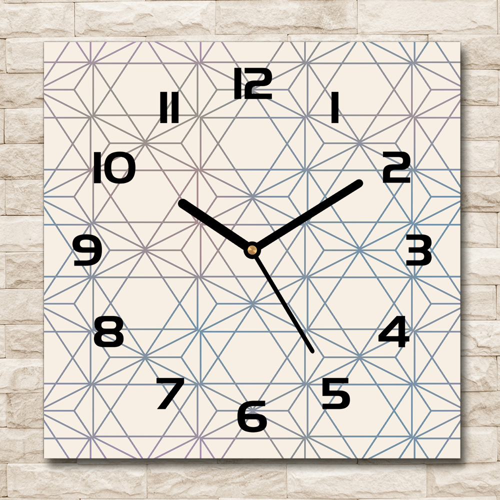 Square wall clock Geometric background