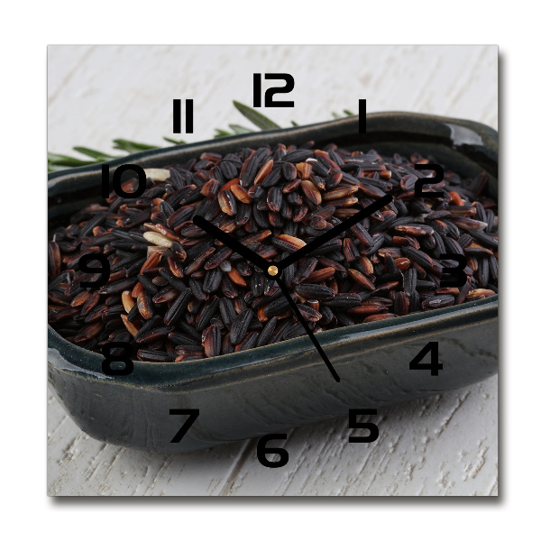 Square wall clock Wild rice in a bowl