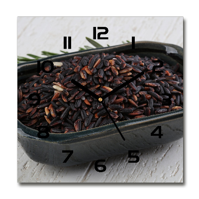 Square wall clock Wild rice in a bowl