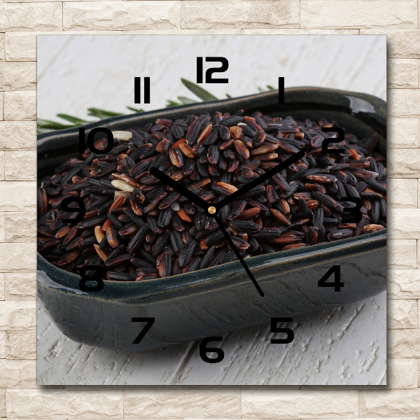 Square wall clock Wild rice in a bowl