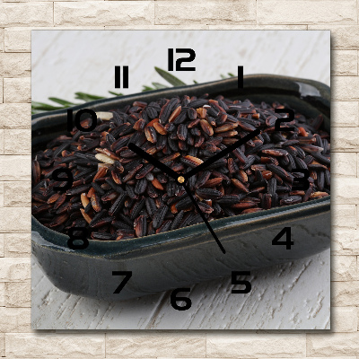 Square wall clock Wild rice in a bowl