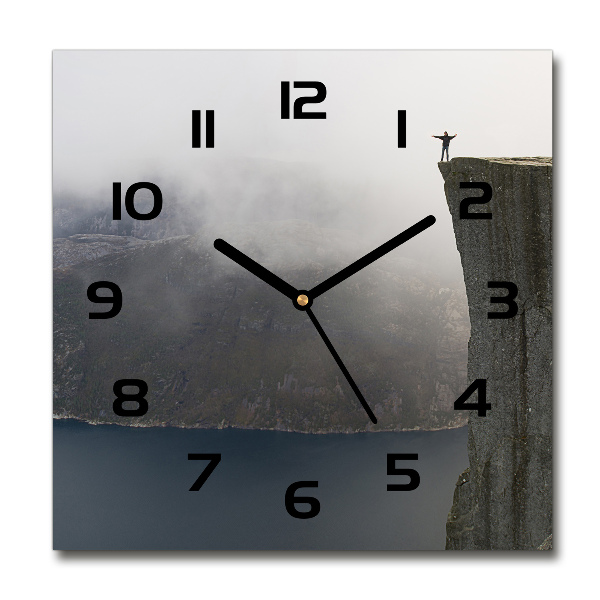 Square wall clock Norwegian cliff