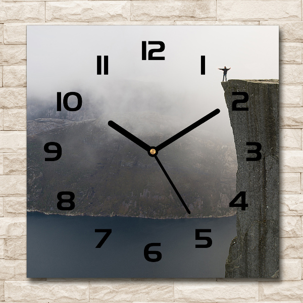 Square wall clock Norwegian cliff