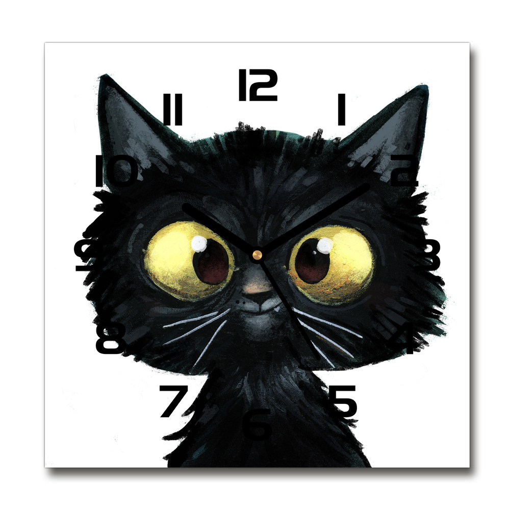 Square wall clock Illustration of the cat