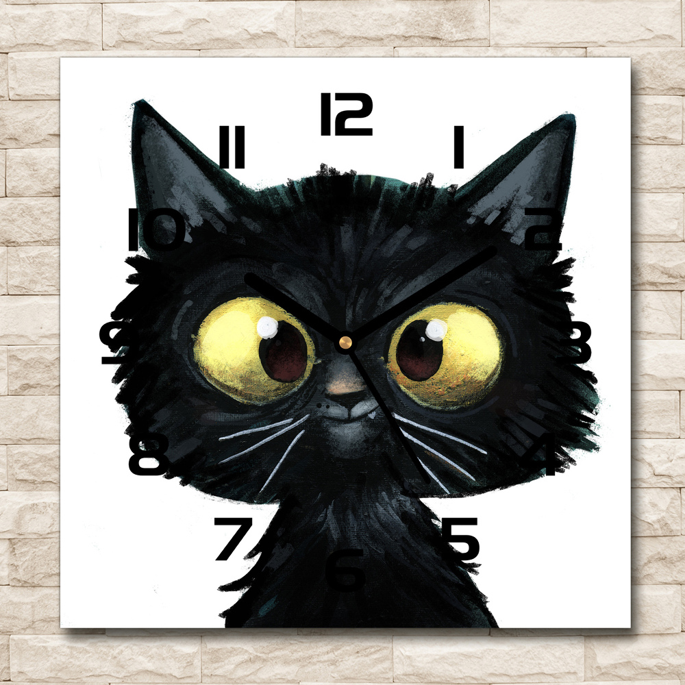 Square wall clock Illustration of the cat