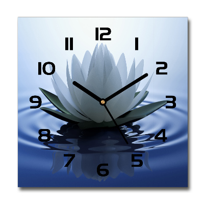 Square wall clock water lily