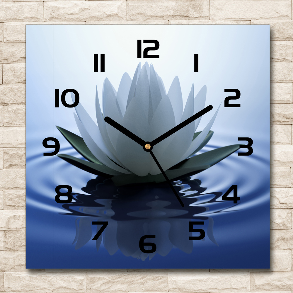 Square wall clock water lily