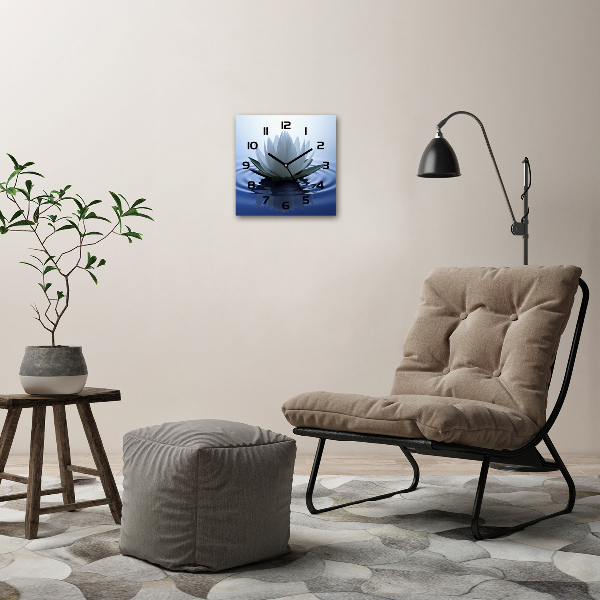 Square wall clock water lily