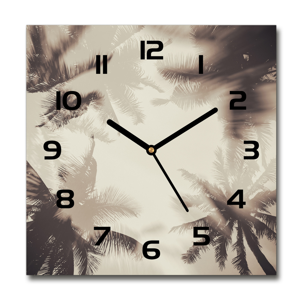 Square wall clock Palm trees