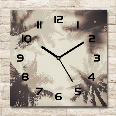 Square wall clock Palm trees