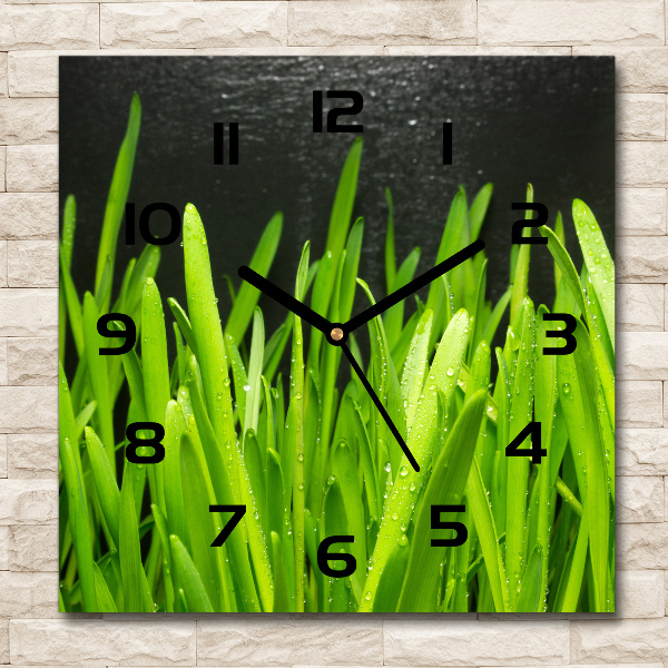 Square wall clock Grass