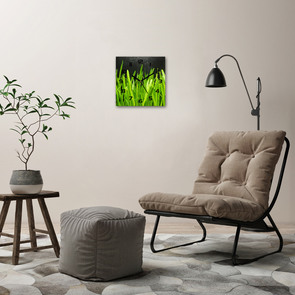 Square wall clock Grass