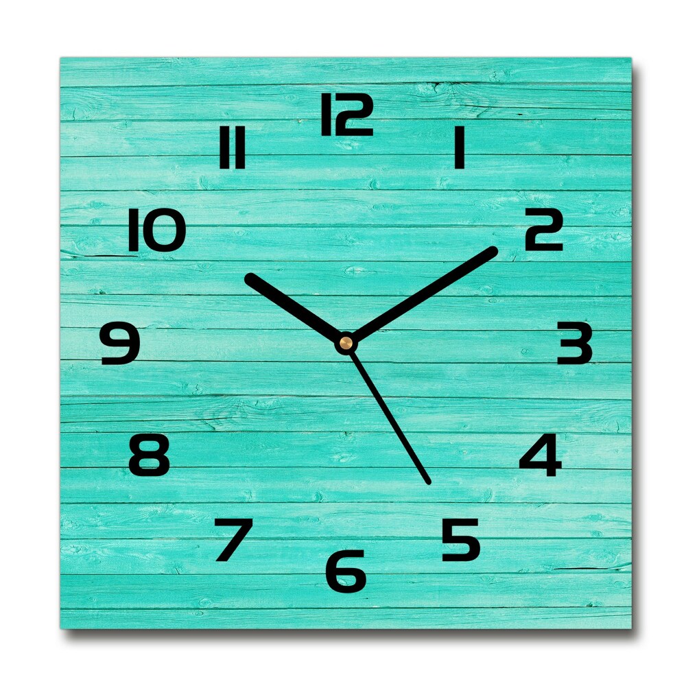 Square glass clock Green boards