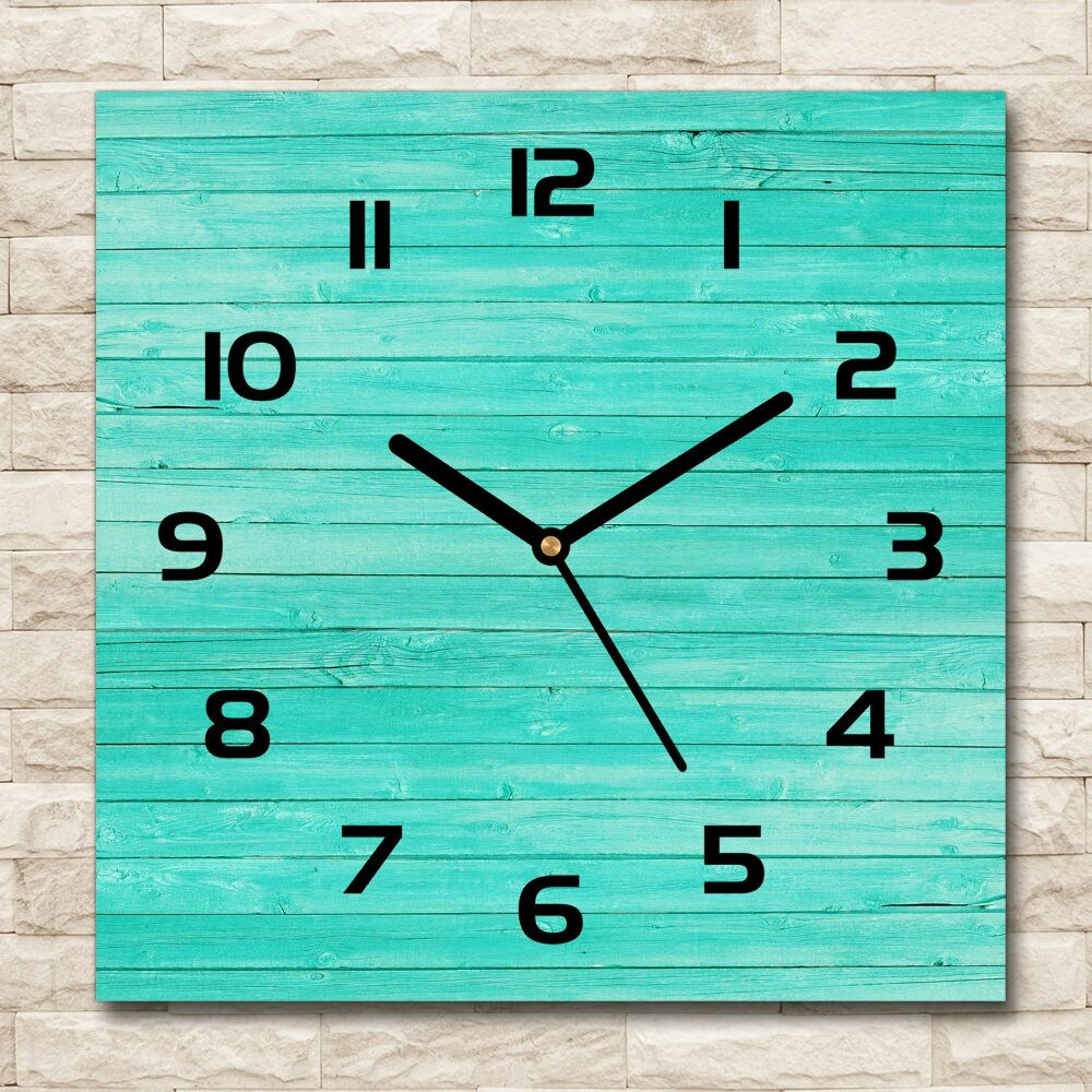 Square glass clock Green boards