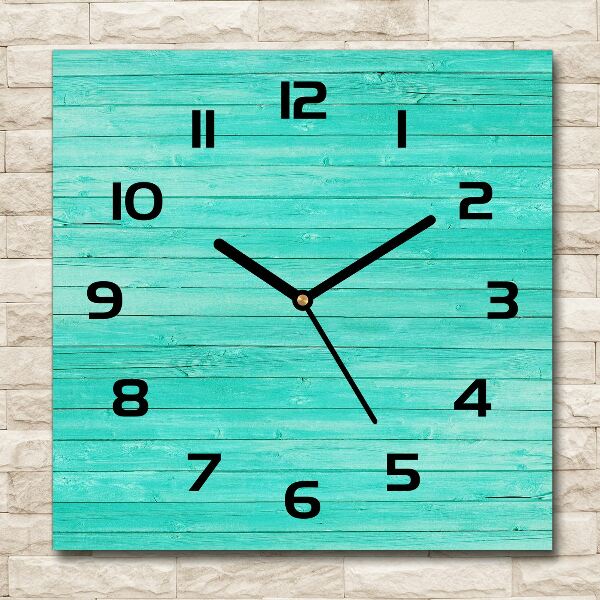 Square glass clock Green boards