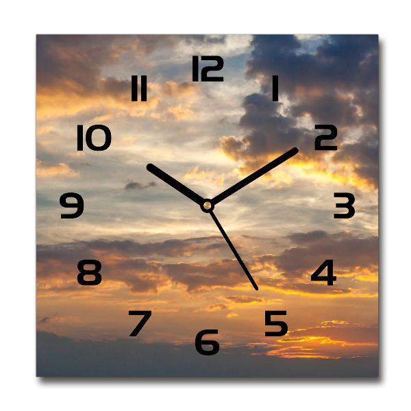 Square wall clock Sunset