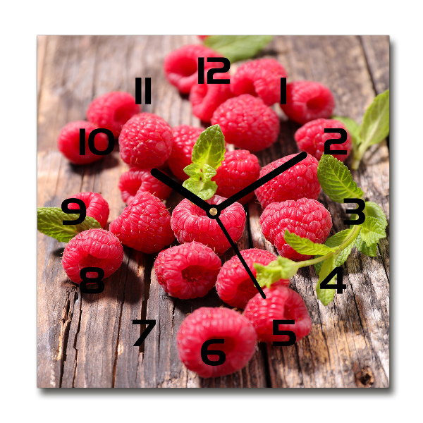 Square wall clock Raspberries