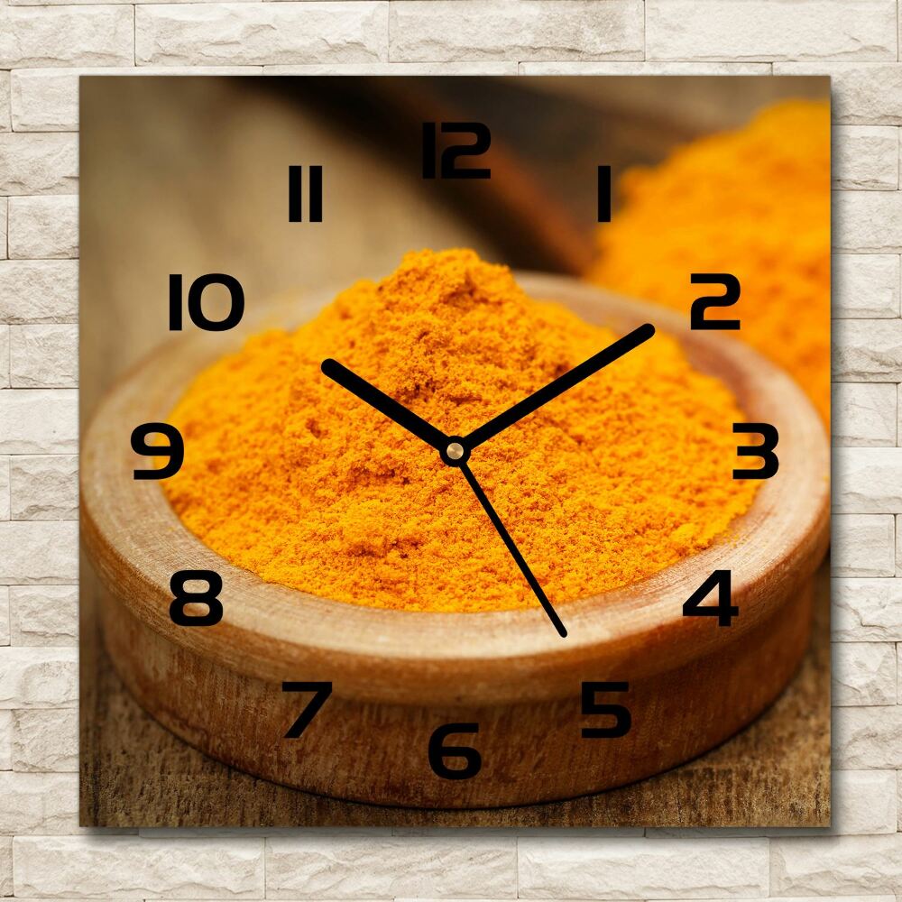 Square wall clock Turmeric seasoning