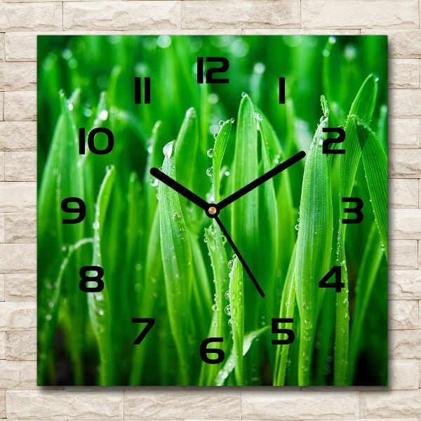 Square wall clock Grass