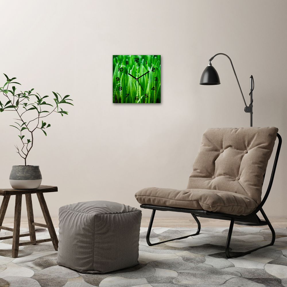 Square wall clock Grass