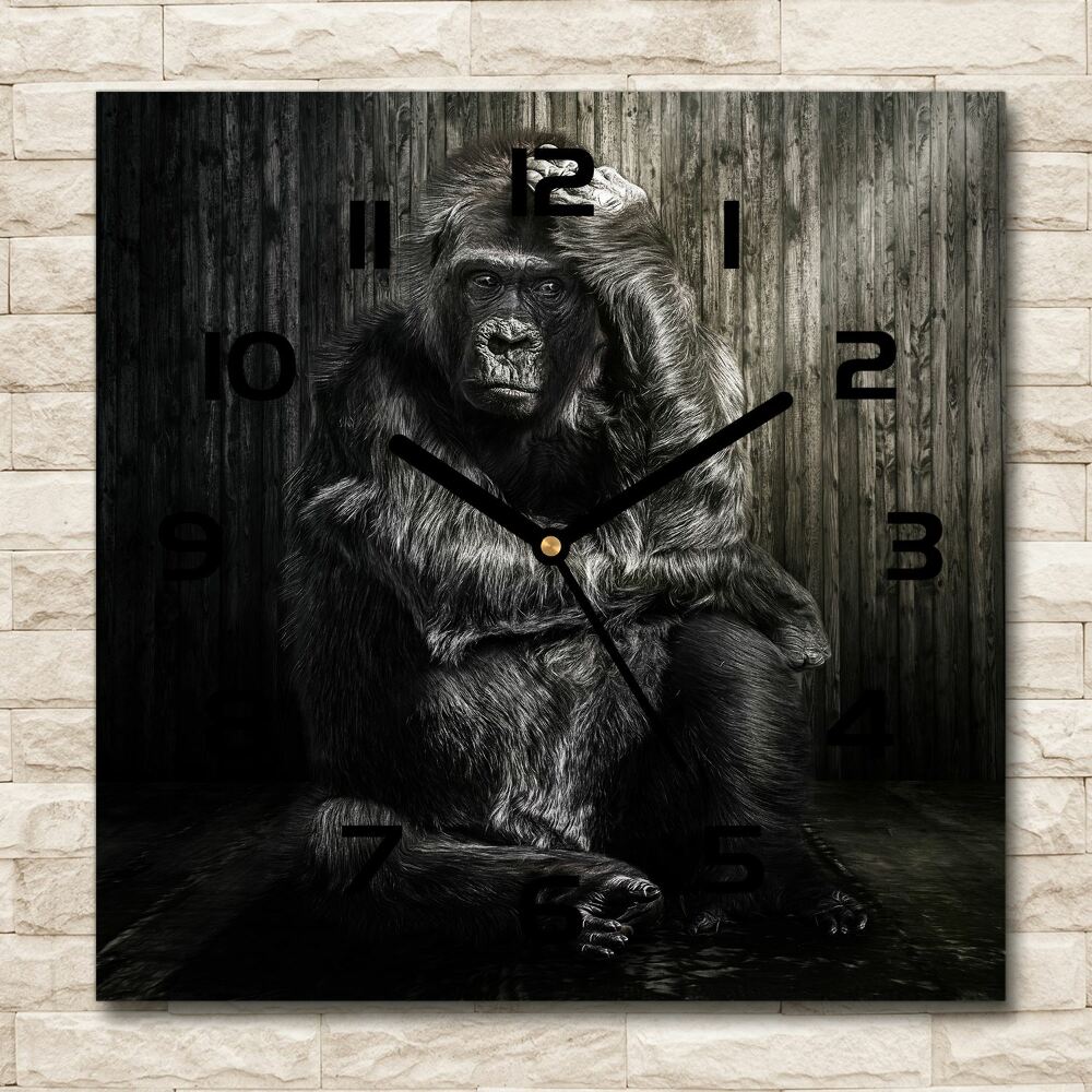 Square wall clock Gorilla