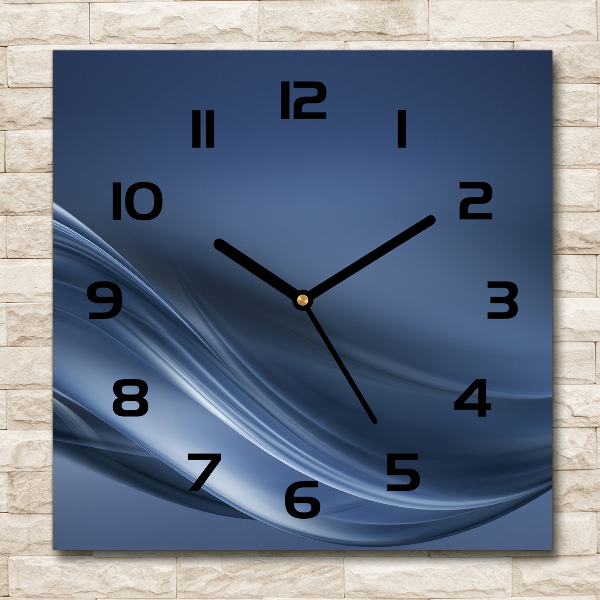 Square wall clock Gray wave