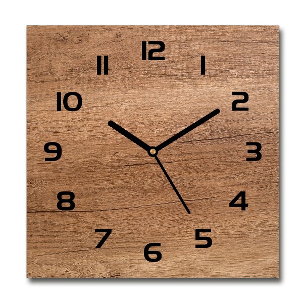 Square wall clock Wooden background