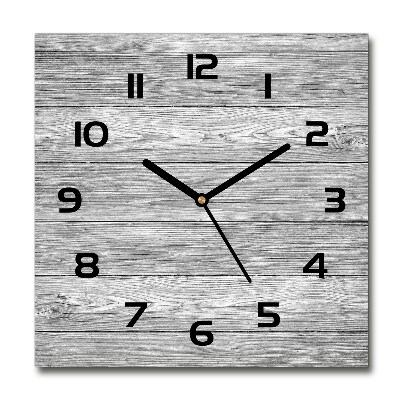 Square wall clock Wooden background