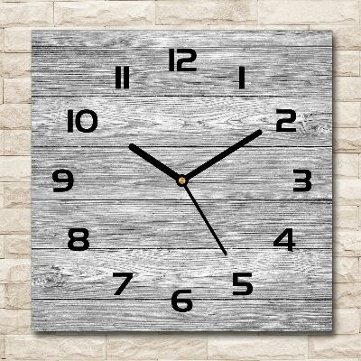 Square wall clock Wooden background