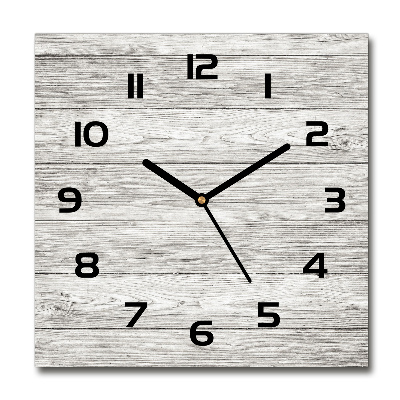 Square wall clock Wooden background