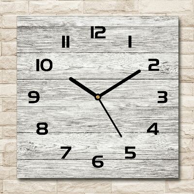 Square wall clock Wooden background