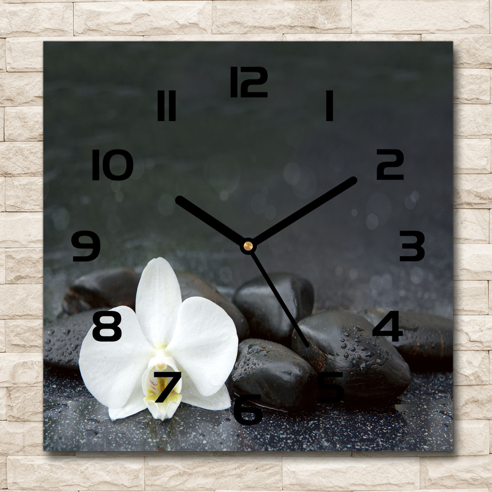 Square wall clock Orchid