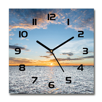 Square wall clock Twilight by the sea