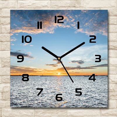 Square wall clock Twilight by the sea