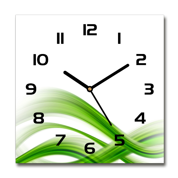 Square wall clock Wave abstraction