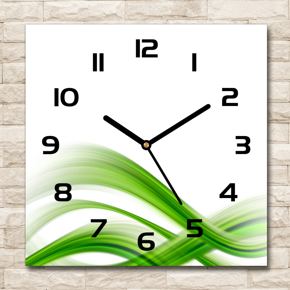 Square wall clock Wave abstraction