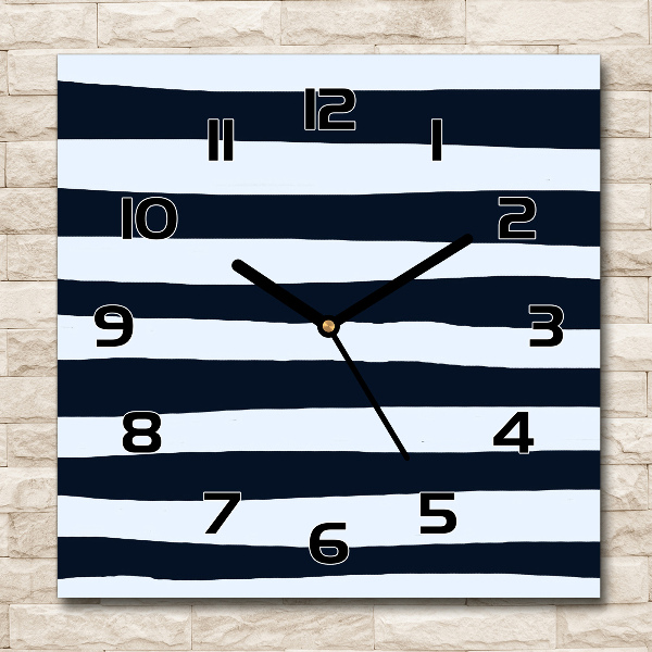 Square wall clock Background with stripes