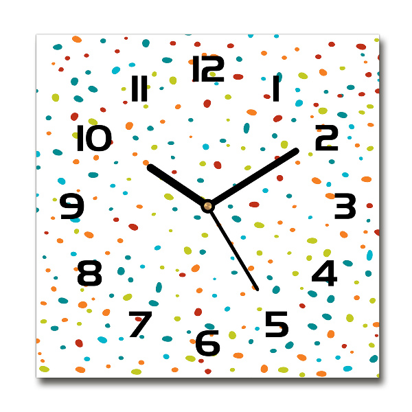Square wall clock Colorful dots