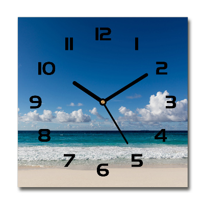 Square kitchen clock Seychelles beach