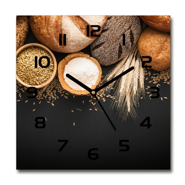 Square wall clock Bread and wheat