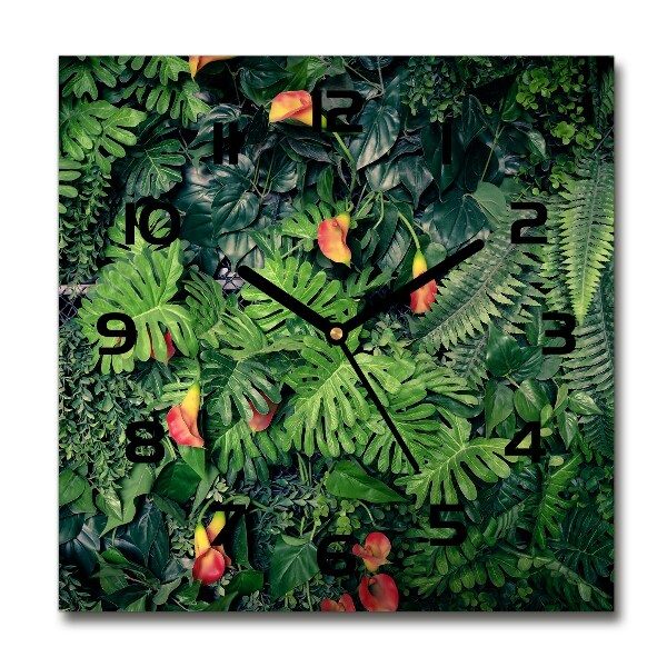 Square wall clock Exotic jungle