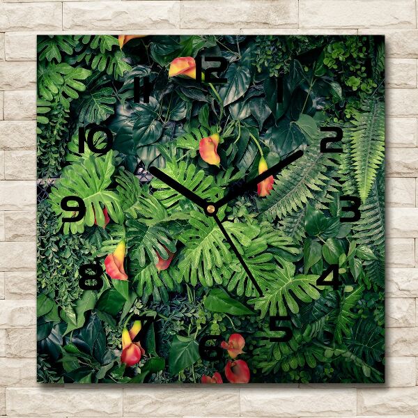 Square wall clock Exotic jungle