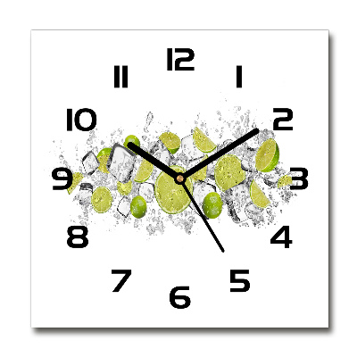 Square wall clock Ice dice lime