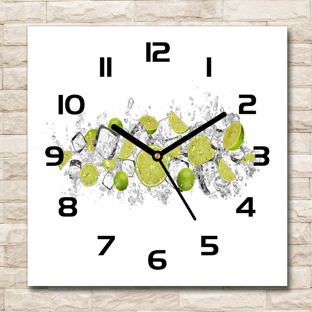 Square wall clock Ice dice lime