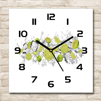 Square wall clock Ice dice lime