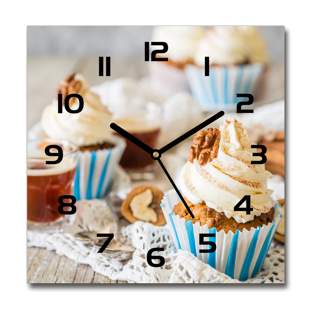 Square wall clock Cupcakes