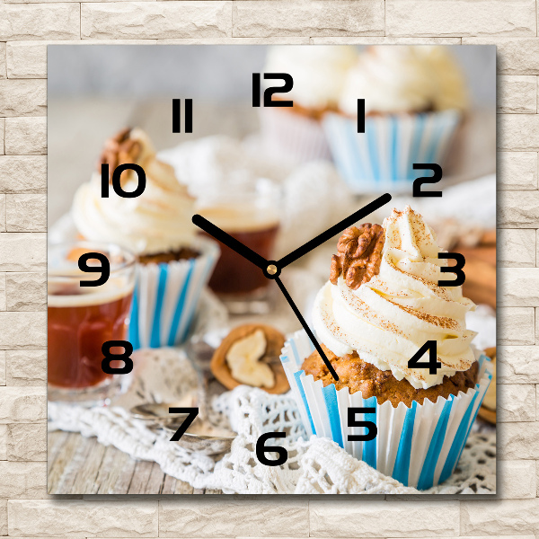 Square wall clock Cupcakes