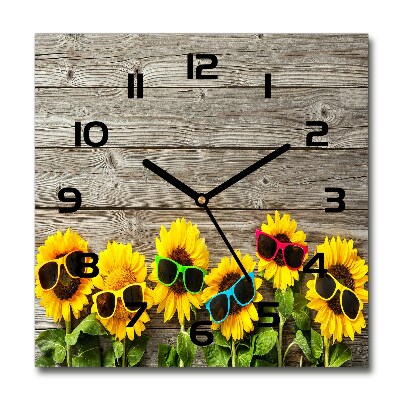 Square wall clock Sunflowers